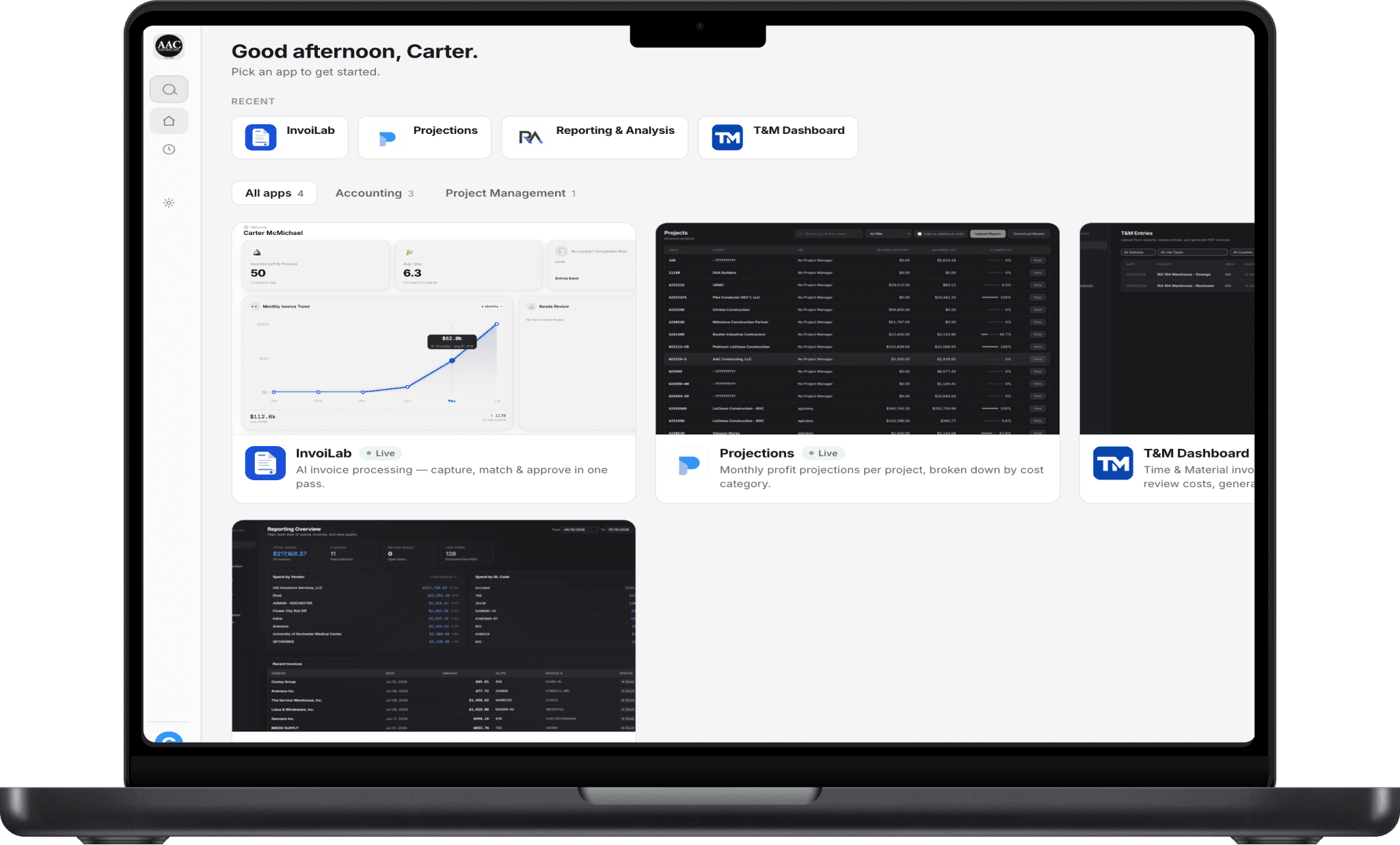 Bootstrap Solutions dashboard shown on a laptop